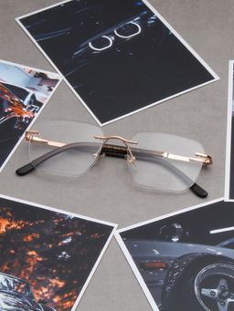 TED SMITH - Unisex Gold Rimless Square Frame (54)