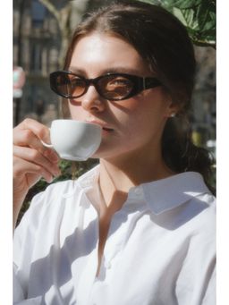 Maison Eclat - Women UV Protected Oval Brown Lens Sunglasses (53)