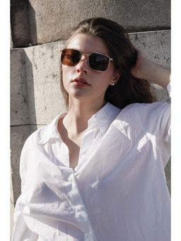Maison Eclat - Unisex UV Protected Aviator Black Lens Sunglasses (56)