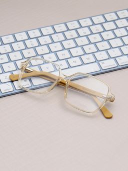 TED SMITH - Unisex Yellow Full Rim Square Frame (54)