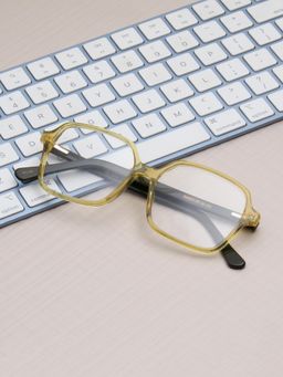 TED SMITH - Unisex Yellow Full Rim Square Frame (54)