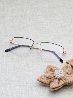 TED SMITH - Unisex Black Half Rim Rectangle Frame (52)