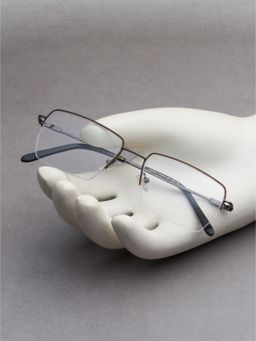 TED SMITH - Unisex Grey Half Rim Rectangle Frame (52)