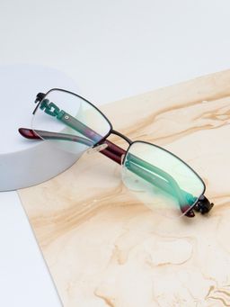 TED SMITH - Women Black Half Rim Rectangle Frame (53)