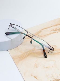 TED SMITH - Unisex Silver Half Rim Rectangle Frame (53)
