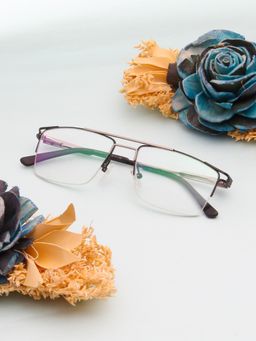 TED SMITH - Unisex Black Half Rim Rectangle Frame (53)