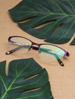 TED SMITH - Women Purple Half Rim Cat Eye Frame (52)