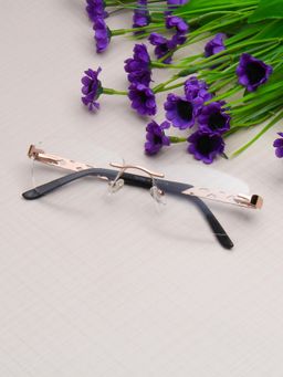 TED SMITH - Unisex Gold Rimless Rectangle Frame (53)