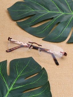 TED SMITH - Unisex Brown Rimless Rectangle Frame (53)