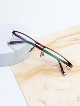 TED SMITH - Unisex Brown Half Rim Rectangle Frame (53)