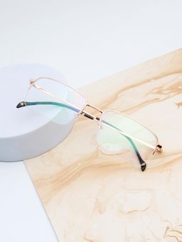 TED SMITH - Unisex Gold Half Rim Rectangle Frame (53)