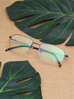 TED SMITH - Unisex Grey Half Rim Rectangle Frame (53)