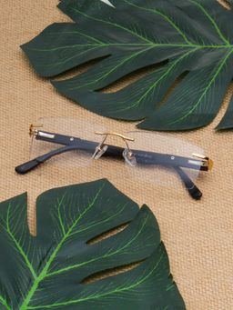 TED SMITH - Unisex Gold Rimless Rectangle Frame (53)
