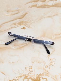 TED SMITH - Unisex Grey Rimless Rectangle Frame (53)