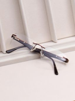 TED SMITH - Unisex Brown Rimless Rectangle Frame (53)