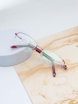 TED SMITH - Women Gold Half Rim Rectangle Frame (53)