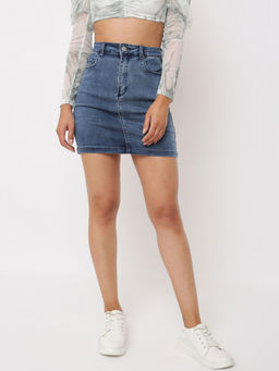 Missguided - Recycled Blue Super Stretch Denim Mini Skirt