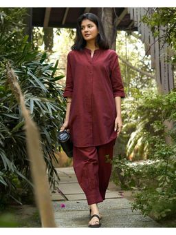 SURMA - Sunday Paper Co-Ord Set In Mellow Red
