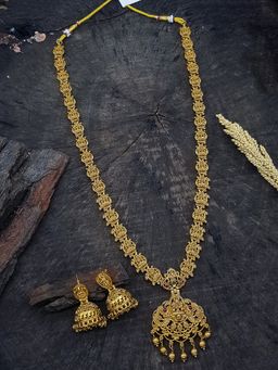 GRIIHAM - Gold Plated Classic Long Temple Necklace Set