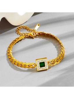 ESTAILO FASHION - Regal Green Stone Bracelet Gold