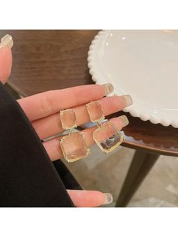 ESTAILO FASHION - Crystal Drop Yellow Earring