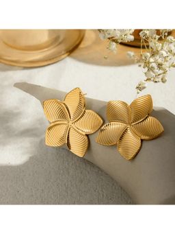 ESTAILO FASHION - Floral Frenzy Earrings Gold