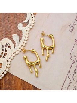 ESTAILO FASHION - Luxe Melt Hoops Earrings Gold