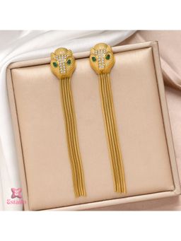 ESTAILO FASHION - Leopard Emerald Eye Earrings Gold