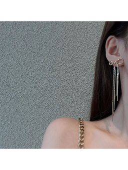 ESTAILO FASHION - Knot Strings Statement Earrings Gold