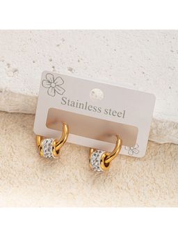 ESTAILO FASHION - Classic Pave Huggies Earring Gold
