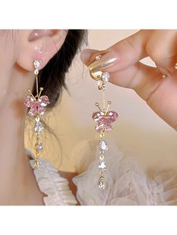 ESTAILO FASHION - Fairytale Flutter Crystal Earrings Gold