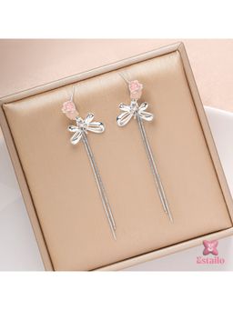 ESTAILO FASHION - Charming Chrysalis Drops Earrings Silver