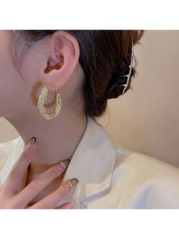 ESTAILO FASHION - Sparkle Coil Hoops Earrings Gold