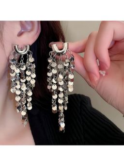 ESTAILO FASHION - Fluid Sparkle Hoops Earrings