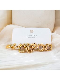 ESTAILO FASHION - K Trend Chunky Golden Earring Collection Gold