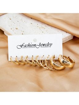 ESTAILO FASHION - Twist Glimmer Hoop Set Gold