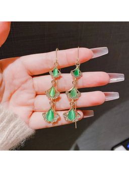 ESTAILO FASHION - Art Deco Jadeite Earrings Green