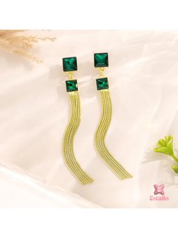 ESTAILO FASHION - Emerald Tassel Earrings Gold