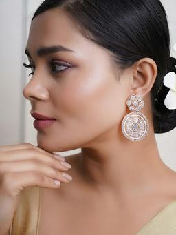 Adwitiya - Women Gold Finish Earrings Featuring Sparkling Diamond Embellishments