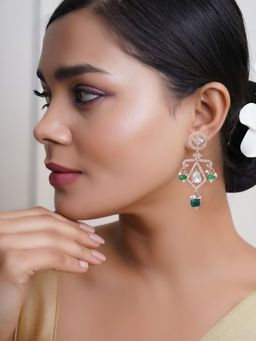 Adwitiya - Women Bold Kundan Earrings Featuring Uncut and Kundan Stonework