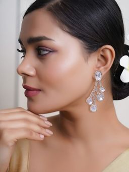 Adwitiya - Women Heritage Inspired Polki Kundan Dangle Earrings