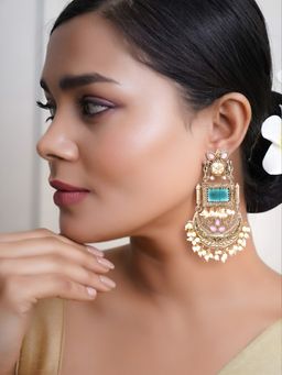 Adwitiya - Women Silver Finish Replica Earrings