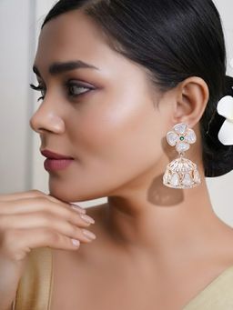 Adwitiya - Women Elegant Earrings In Silver and Gold Finish
