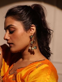 KKATHA ACCESSORIES - Amazonite Stone Dangler Earrings