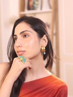 KKATHA ACCESSORIES - Aqua Drape Earrings