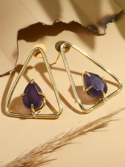 KKATHA ACCESSORIES - Amethyst Prism Earrings