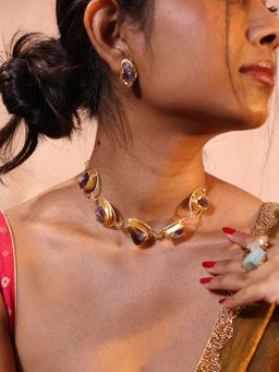 KKATHA ACCESSORIES - Regal Amethyst Necklace Set