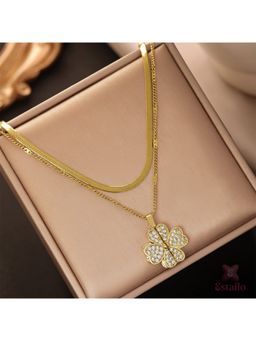ESTAILO FASHION - Gleam Clover Necklace Gold