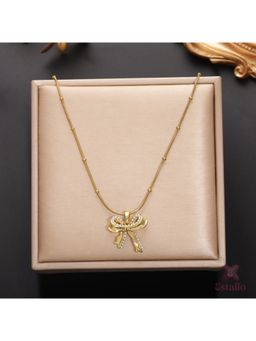 ESTAILO FASHION - Bow Bloom Necklace Gold