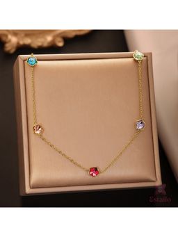 ESTAILO FASHION - Gemstone Meadow Chain Necklace Multi